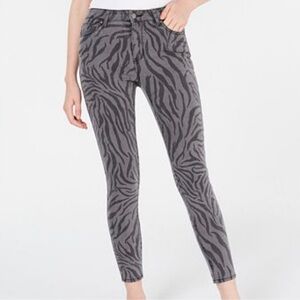 Tinseltown Gray Zebra Print Women Jeans